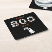 小さなブーは幽霊不気味の赤ちゃん スクエアペーパーコースター (アングル)