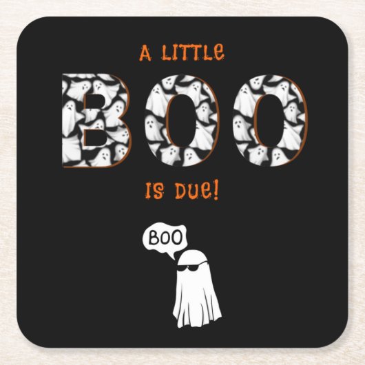 小さなブーは幽霊不気味の赤ちゃん スクエアペーパーコースター (正面)