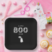 小さなブーは赤ちゃん不気味のシャワー黒 ペーパープレート (パーティー)