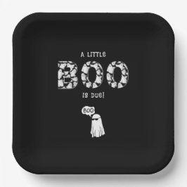小さなブーは赤ちゃん不気味のシャワー黒 ペーパープレート
