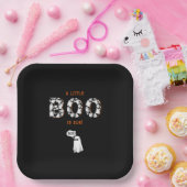 小さなブーは赤ちゃん不気味シャワーオレンジの文字 ペーパープレート (パーティー)