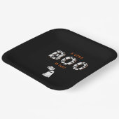 小さなブーは赤ちゃん不気味シャワーオレンジの文字 ペーパープレート (傾斜あり)