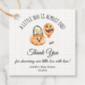小さなブーは、あなたの赤ん感謝してい坊のシャワーのためほぼ起因する フェイバータグ (正面)