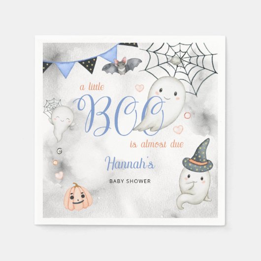 小さなブーは、ほぼデュースボーイベビーシャワー スタンダードカクテルナプキン (正面)