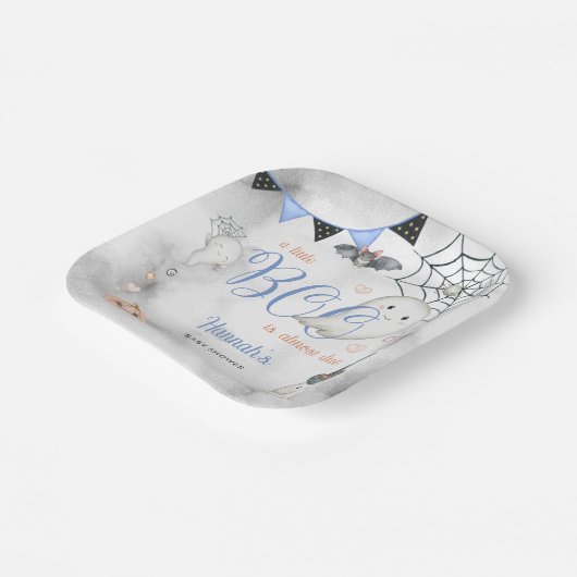 小さなブーは、ほぼデュースボーイベビーシャワー ペーパープレート (傾斜あり)