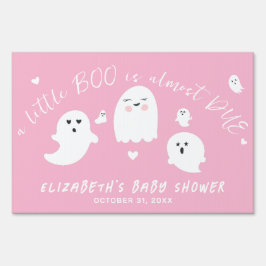 小さなブーほぼデューガールハロウィーン赤ちゃんシャワー アウトドアサイン
