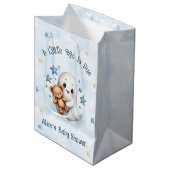 小さなブージュキュートな男の赤ちゃん幽霊 カスタム ミディアムペーパーバッグ (正面アングル)