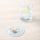 小さなブージュキュートな男の赤ちゃん幽霊 カスタム ラウンドペーパーコースター (インサイチュ)