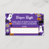 小さなブーハロウィーン赤ちゃんシャワーおむつラッフル エンクロージャーカード (正面)