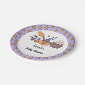 小さなブーパープルハロウィーンの赤ちゃんシャワー ペーパープレート (アングル)