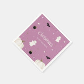 小さなブーパープルハロウィーンベイビーシャワー スタンダードカクテルナプキン (角)