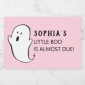 小さなブーピンクのハロウィーンの赤ちゃんシャワー スパークリングワインラベル (シングルラベル)