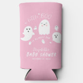 小さなブーピンクの女の子ハロウィーン赤ちゃんシャワー スリム缶クーラー (正面)