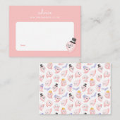 小さなブーピンクの赤ちゃんシャワー子育てアドバイス ノートカード (正面/裏面)