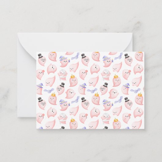 小さなブーピンクの赤ちゃんシャワー子育てアドバイス ノートカード (裏面)