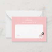 小さなブーピンクの赤ちゃんシャワー子育てアドバイス ノートカード (正面)