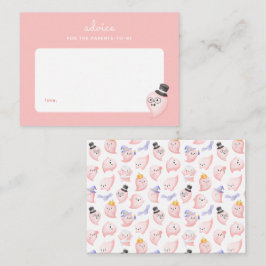 小さなブーピンクの赤ちゃんシャワー子育てアドバイス ノートカード