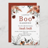 小さなブーフローラハロウィーンの赤ちゃんシャワー 招待状 (正面/裏面)