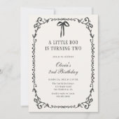 小さなブーブブラックボウハロウィーン2回目の誕生日 招待状 (正面)