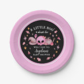 小さなブーブブラック&ピンクのハロウィーンの赤ちゃんシャワー ペーパープレート (正面)
