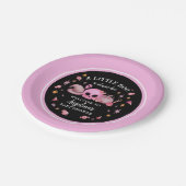 小さなブーブブラック&ピンクのハロウィーンの赤ちゃんシャワー ペーパープレート (アングル)