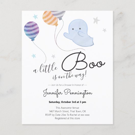 小さなブーブベイビーシャワー予算 (正面)