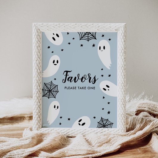 小さなブーブルーハロウィーン赤ちゃんシャワーの好意サイン ポスター