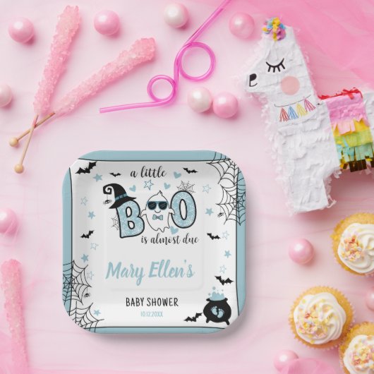 小さなブーブルーハロウィーン赤ちゃんシャワー ペーパープレート (パーティー)