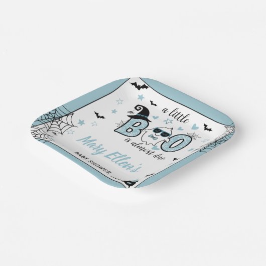 小さなブーブルーハロウィーン赤ちゃんシャワー ペーパープレート (傾斜あり)