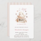 小さなブーボーホ幽霊ストライプハロウィーン 招待状 (正面/裏面)