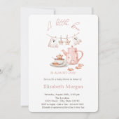 小さなブーボー幽霊ストライプハロウィーンティーパーティー 招待状 (正面)