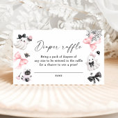 小さなブー女の子の赤ちゃんシャワーおむつラッフル エンクロージャーカード