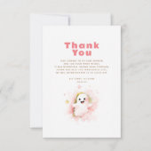 小さなブー幽霊かわいいハロウィーンありがとう サンキューカード (正面)