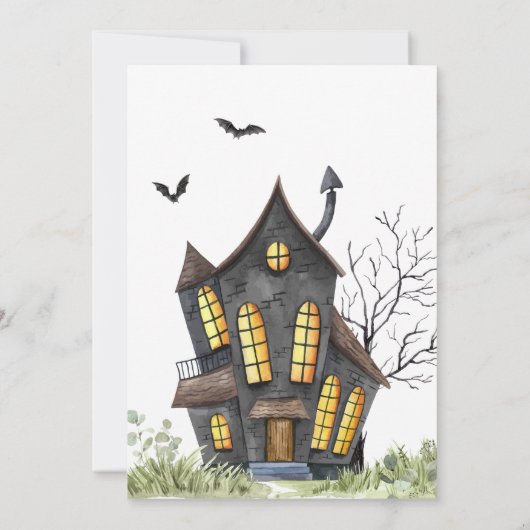 小さなブー幽霊のよく出るハロウィーンの赤ちゃんシャワー 招待状 (裏面)