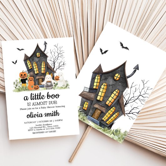 小さなブー幽霊のよく出るハロウィーンの赤ちゃんシャワー 招待状