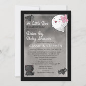 小さなブー幽霊の女の子が赤ちゃんシャワーでドライブ 招待状 (正面)