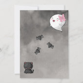 小さなブー幽霊の女の子が赤ちゃんシャワーでドライブ 招待状 (裏面)