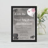 小さなブー幽霊ガールバーチャル赤ちゃんシャワーInvita 招待状 (スタンド正面)