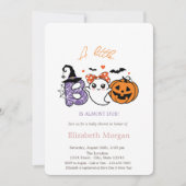 小さなブー幽霊ストライプカボチャハロウィーン 招待状 (正面)