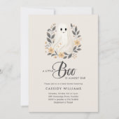 小さなブー幽霊ハロウィーンベイビーシャワー 招待状 (正面)