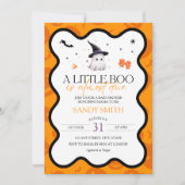 小さなブー幽霊ハロウィーン秋ベビーシャワー 招待状 (正面)