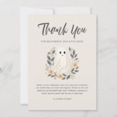 小さなブー幽霊ハロウィーン赤ちゃんシャワーありがとう サンキューカード (正面)