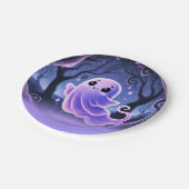 小さなブー幽霊パープルハロウィーン誕生日パーティー ペーパープレート (アングル)