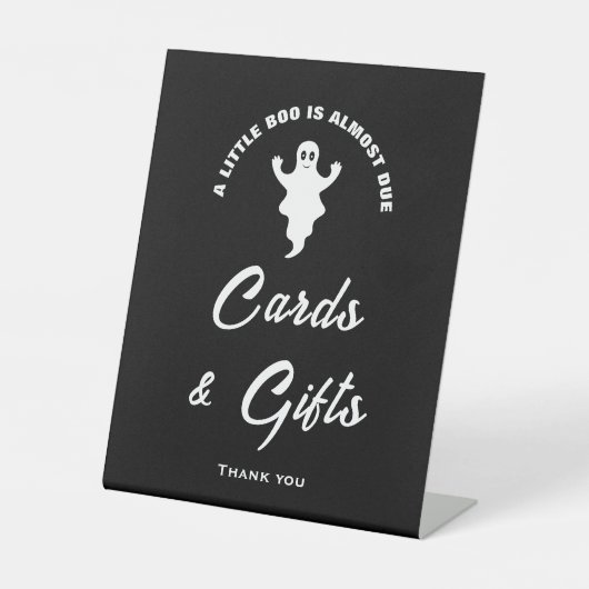 小さなブー幽霊赤ちゃんシャワーカード&ギフトサイン 台座サイン (正面)