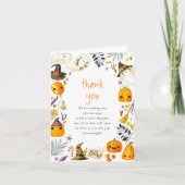 小さなブー幽霊&パンプキンハロウィーンありがとう サンキューカード (正面)