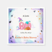 小さなブー幽霊、フクロウのハロウィーンの赤ちゃんシャワー スタンダードカクテルナプキン (正面)