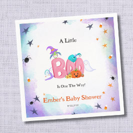 小さなブー幽霊、フクロウのハロウィーンの赤ちゃんシャワー スタンダードカクテルナプキン