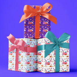 小さなブー幽霊、フクロウのハロウィーンの赤ちゃんシャワー ラッピングペーパーシート