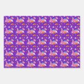 小さなブー幽霊、フクロウのハロウィーンの赤ちゃんシャワー ラッピングペーパーシート (正面2)