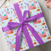 小さなブー幽霊、フクロウのハロウィーンの赤ちゃんシャワー ラッピングペーパー